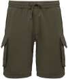 NS717 Native Spirit French Terry Washed Effect Cargo Shorts Washed Organic Khaki colour image